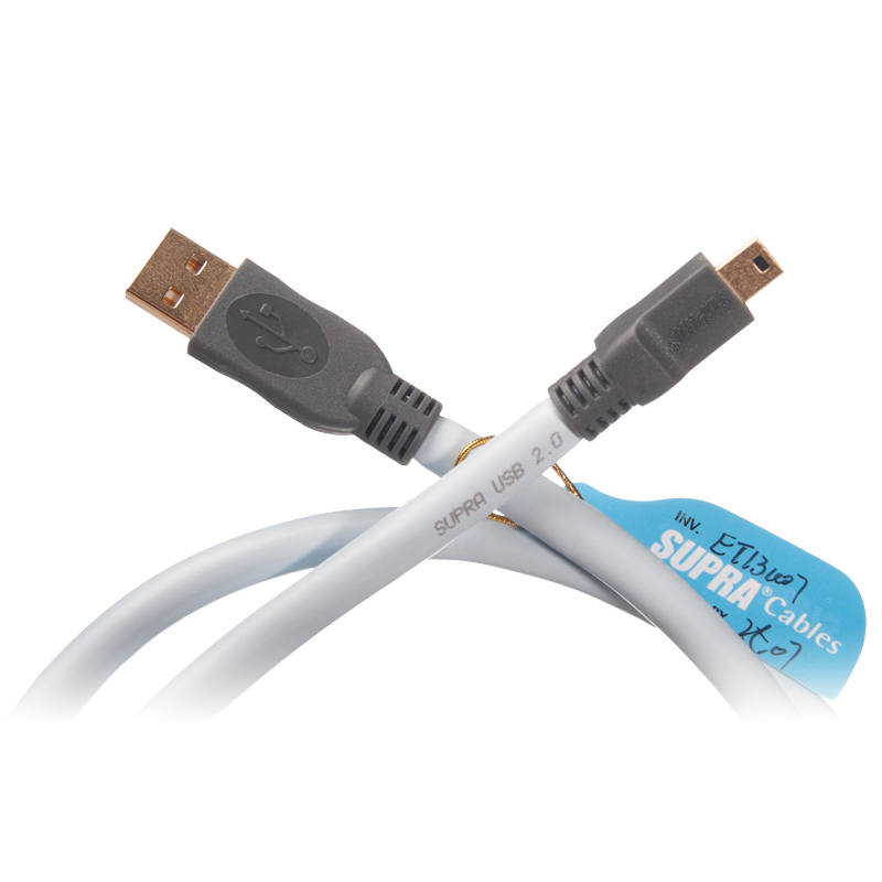 SUPRA USB 2.0 A-MINI B BLUE 2M
